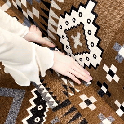 Noble Charm Sofa Cover - Soft Chenille, Ethnic Patterns