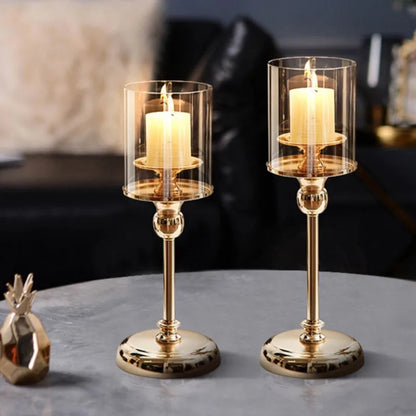 Nora Gold Candle Holder - Nordic Metal, Versatile Design