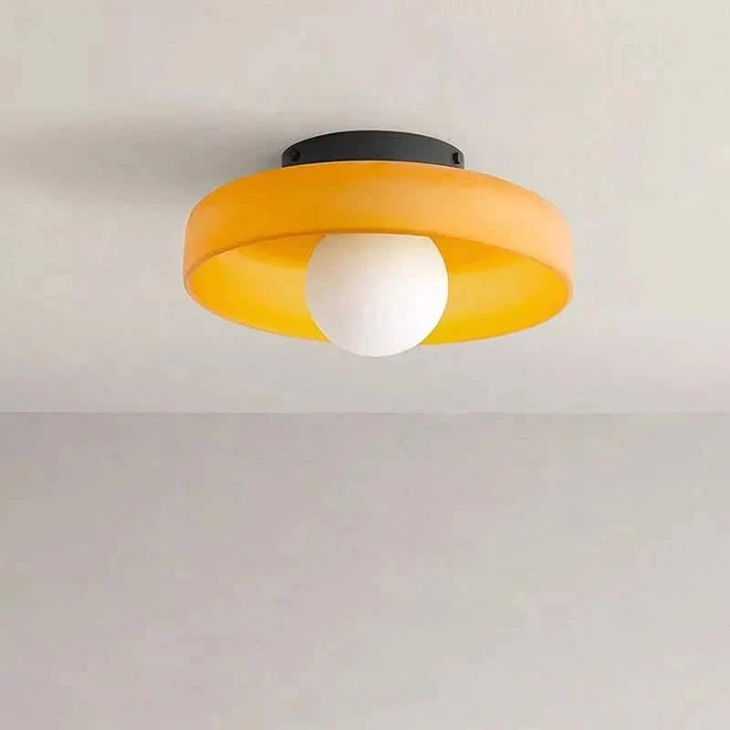 12-Inch Glass Flush Mount Ceiling Light LED Compatible for Kitchen Bedroom Living Room Minimalist Scandinavian Modern Home Lighting Fixture