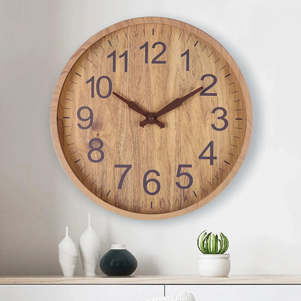 ECHO TIME – Reloj de pared de madera moderno con movimiento silencioso y diseño natural minimalista para una decoración del hogar elegante