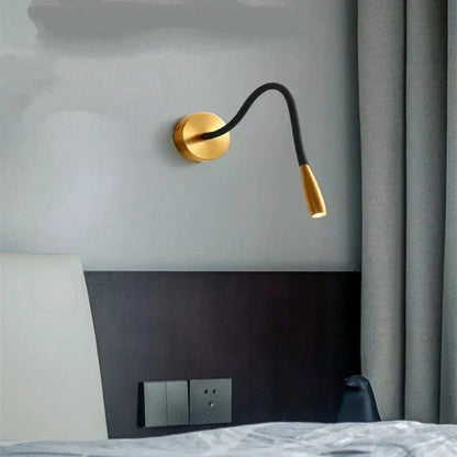 Swing Arm Wall Lamp with Rotary Dimmer Switch – Adjustable Reading Light for Bedroom, Home Office & Living Room