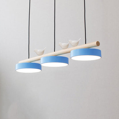 Linear LED Ceiling Light Fixture 36W 31.5 Inch Wood Iron Resin 3-Temperature Adjustable Flush Mount for Bedroom Living Room Hallway Kitchen