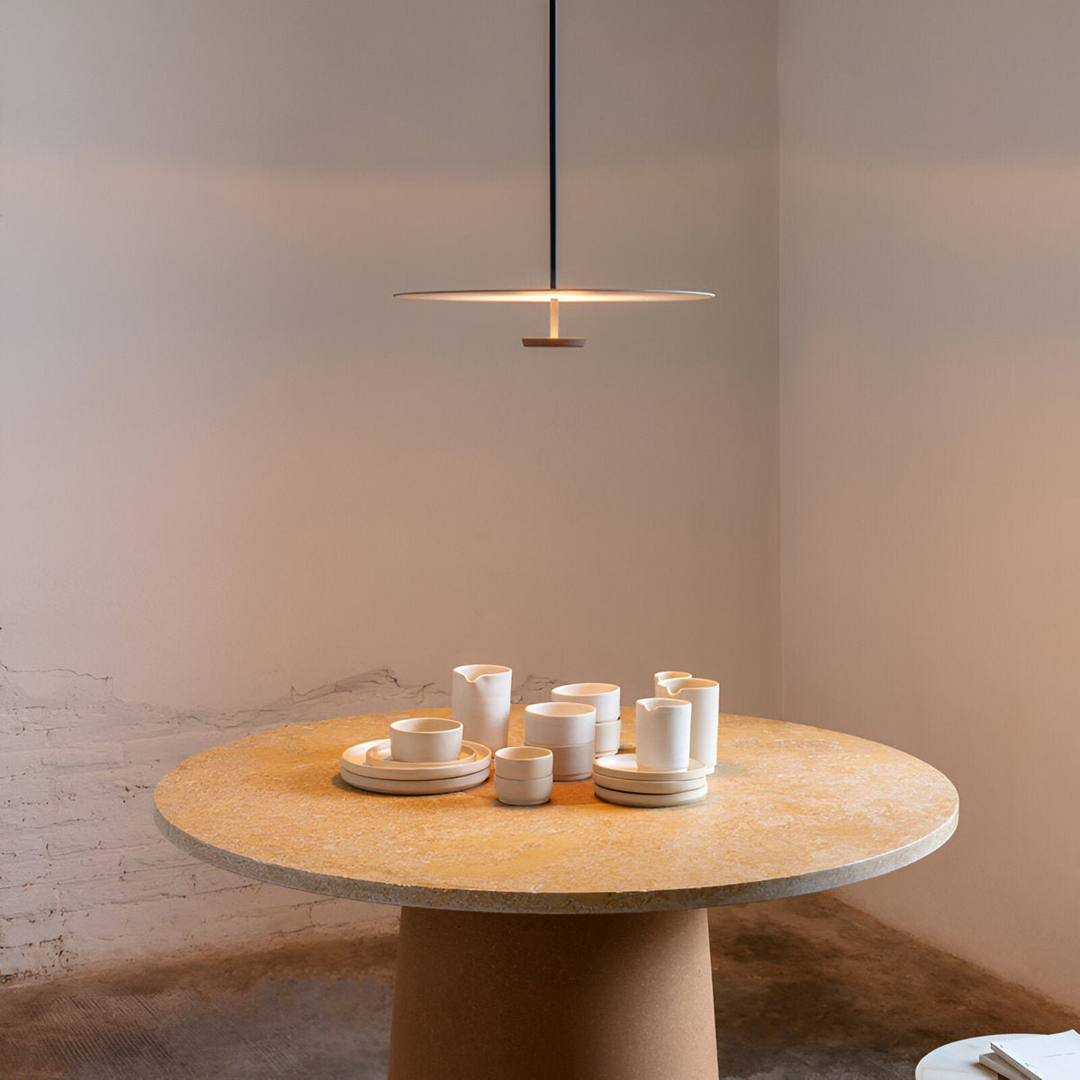 LED Circular Hanging Fixture with Adjustable 59 in Cord for Kitchen Island and Dining Tables