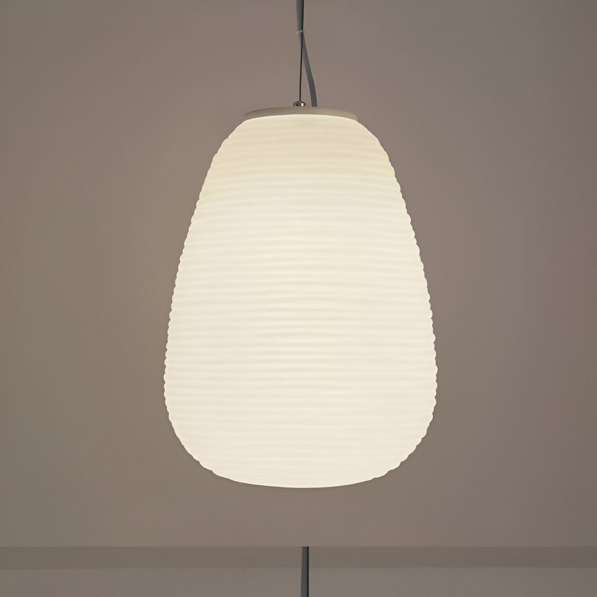 Frosted Glass Hanging Light Fixture with Ribbed Texture | Adjustable Ceiling Lamp for Dining Room Kitchen Island Cafe Restaurant Home | LED