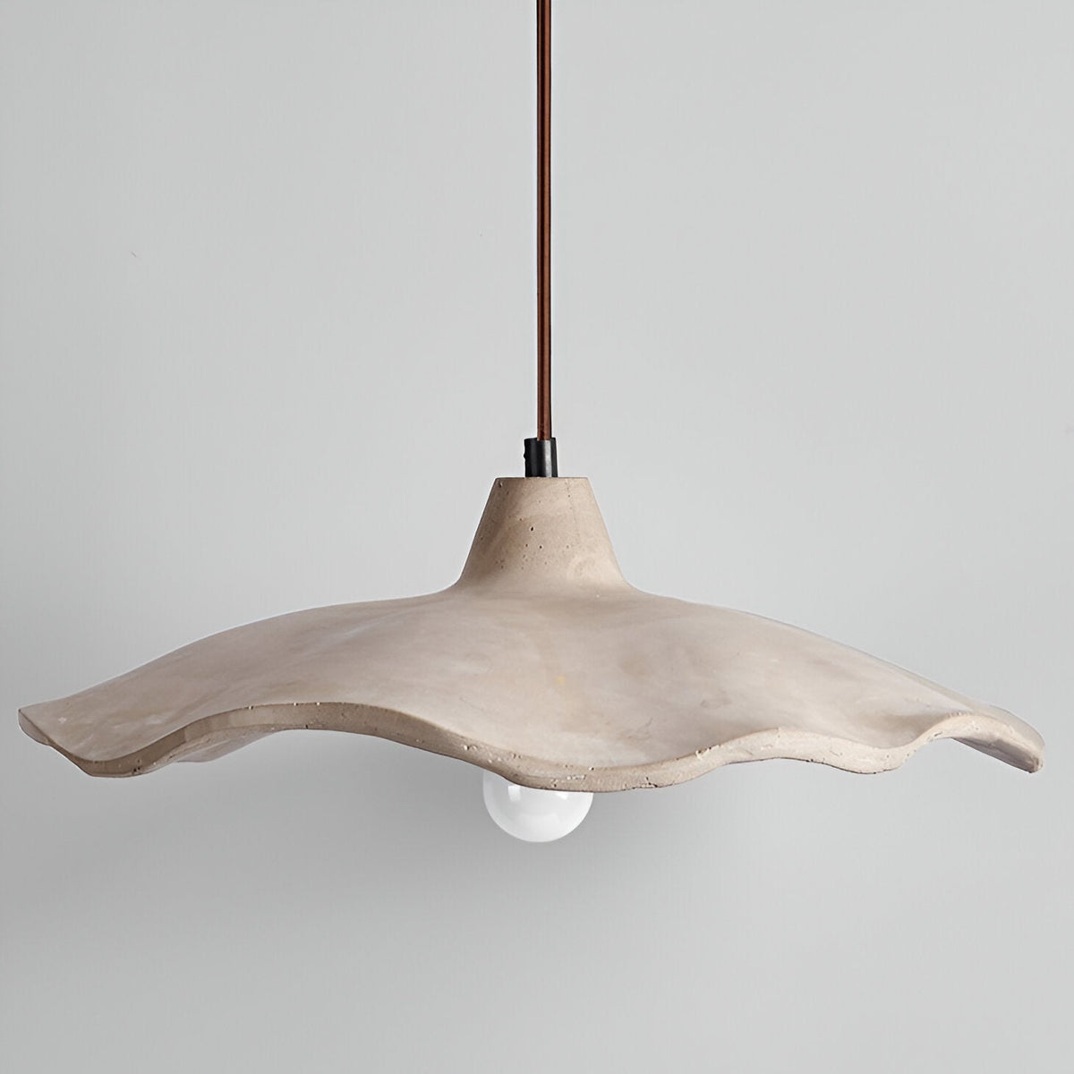 Lámpara colgante de hormigón de 16 pulgadas, forma de pétalo orgánico para comedor, isla de cocina y dormitorio, estilo Wabi-Sabi, cable ajustable, compatible con LED, moderno