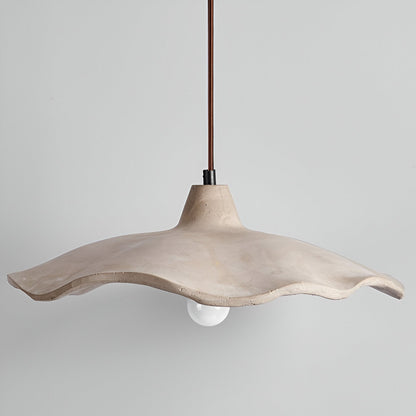 Lámpara colgante de hormigón de 16 pulgadas, forma de pétalo orgánico para comedor, isla de cocina y dormitorio, estilo Wabi-Sabi, cable ajustable, compatible con LED, moderno