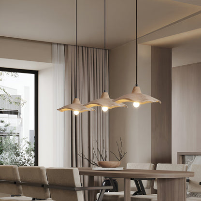 Lámpara colgante de hormigón de 16 pulgadas, forma de pétalo orgánico para comedor, isla de cocina y dormitorio, estilo Wabi-Sabi, cable ajustable, compatible con LED, moderno