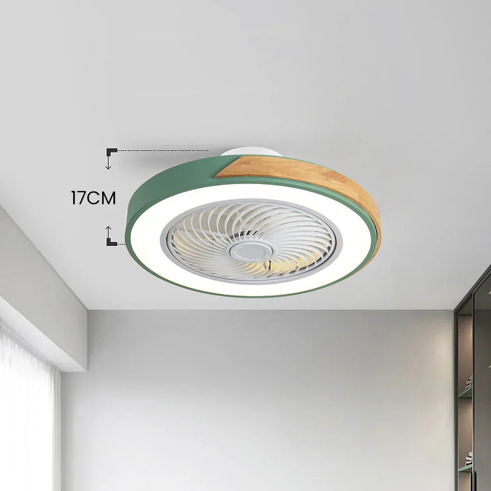 Wood Ceiling Fan with Dimmable LED Light & Remote 20 Inch for Bedroom Living Room Compact Indoor Airflow Cooling Rustic Decor