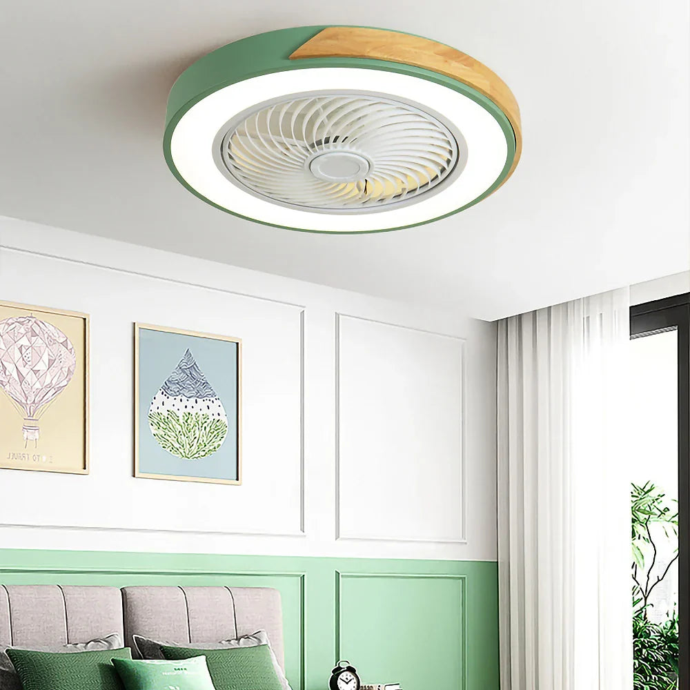 Wood Ceiling Fan with Dimmable LED Light & Remote 20 Inch for Bedroom Living Room Compact Indoor Airflow Cooling Rustic Decor