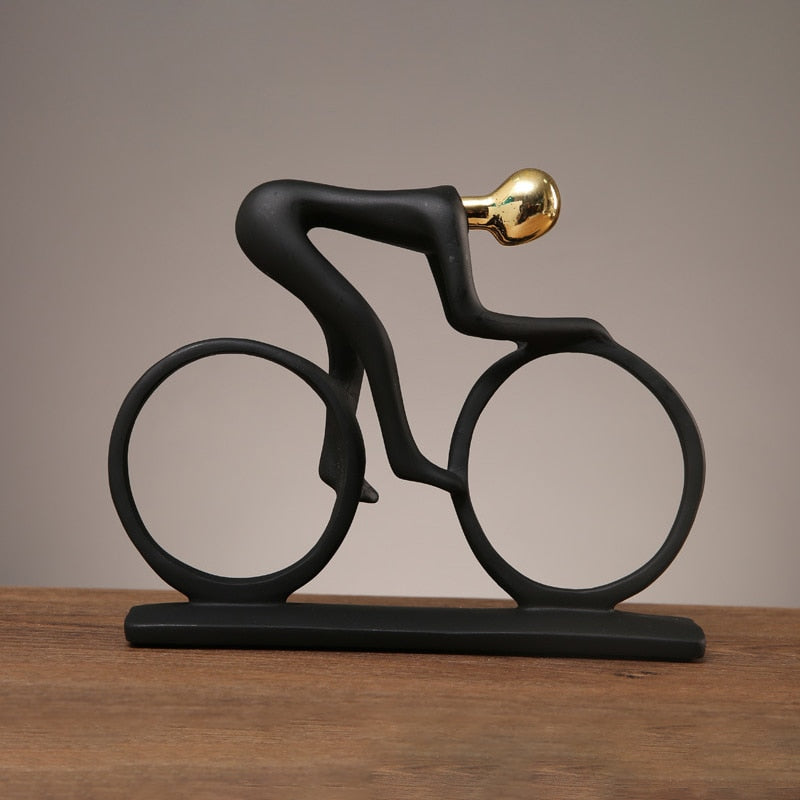 Abstract Cyclist Sculpture – Modern Home Decor Accent