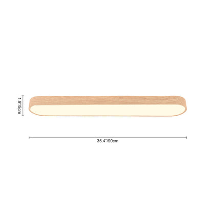 Ortekor Nordic Glow | Flush Mount Ceiling Light with Wood Accent | Elegant Oval Design for Cozy Ambient Lighting