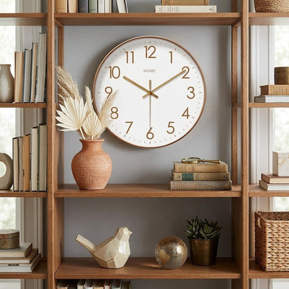 Modern Wall Clock for Living Room, Silent Wall Clock with Quartz Movement, Minimalist Wall Clock for Bedroom and Office