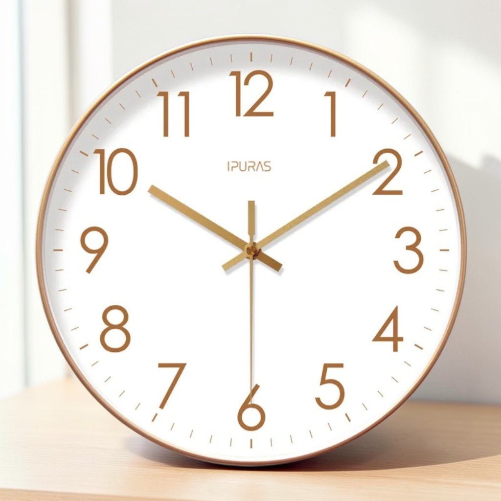 Modern Wall Clock for Living Room, Silent Wall Clock with Quartz Movement, Minimalist Wall Clock for Bedroom and Office