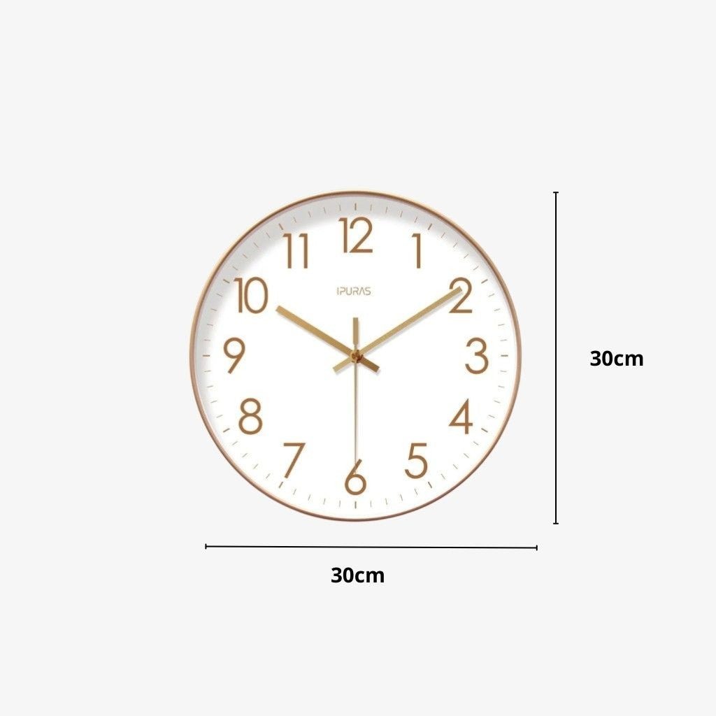 Modern Wall Clock for Living Room, Silent Wall Clock with Quartz Movement, Minimalist Wall Clock for Bedroom and Office