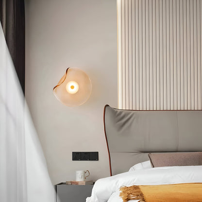 Curved Glass LED Wall Sconce 10 in Warm White Bidirectional Light Fixture for Bedroom Hallway Living Room Modern Indoor Accent Lighting