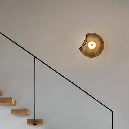 Curved Glass LED Wall Sconce 10 in Warm White Bidirectional Light Fixture for Bedroom Hallway Living Room Modern Indoor Accent Lighting
