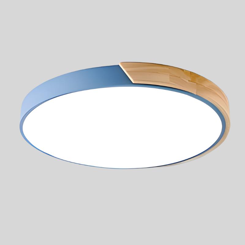 Ortekor Nordic Wood Flush Mount Ceiling Light with Warm Glow | Elegant LED Design for Cozy Ambiance