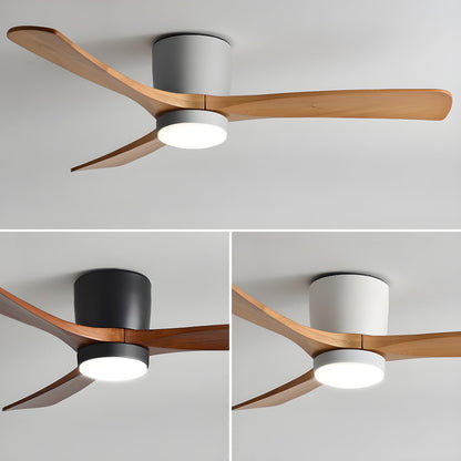 Wood Blade Ceiling Fan with Integrated LED Light and Remote Control for Bedroom Living Room Quiet DC Motor Airflow Year-Round Comfort Scandi