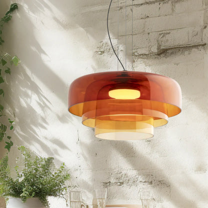 Hand-Blown Glass Dome Ceiling Light 16.5 in Adjustable Height Green Overhead Fixture for Dining Room Kitchen Island Modern Sculptural Ambien