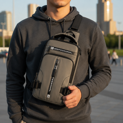 Bolso bandolera con cremalleras ocultas antirrobo y puerto de carga USB – Mochila de nailon resistente al agua para viajes, desplazamientos y uso diario