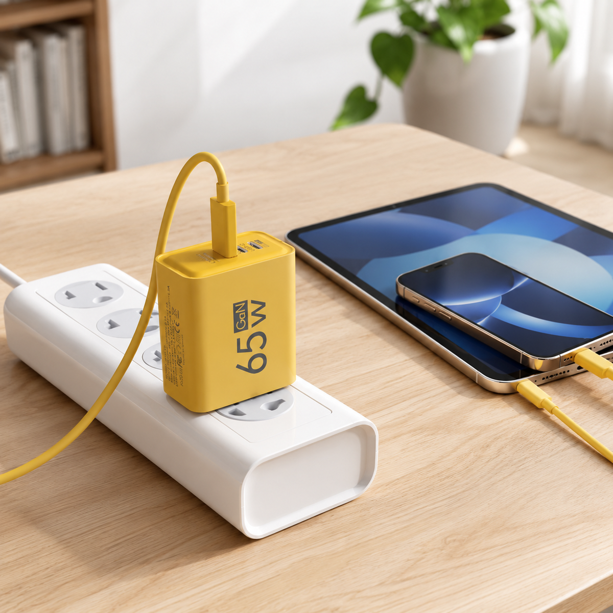 Multi-Port USB Wall Adapter with GaN Technology – Fast Charging for Phones, Tablets & Laptops