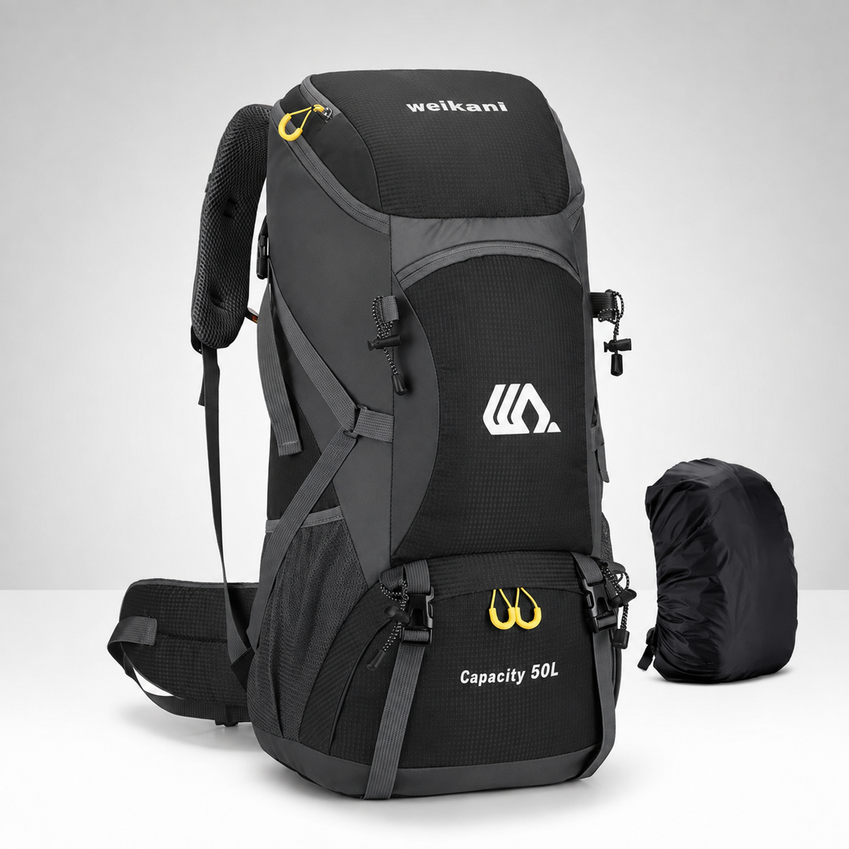 50L Hiking Backpack with Separate Shoe Compartment – Ventilated Back Panel, Padded Straps & Hip Belt – Multi-Day Trail Pack for Camping &