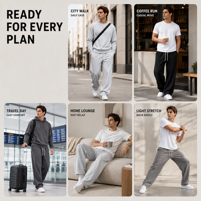 Men's Loose-Fit Joggers – Elastic Waistband Sweatpants with Drawstring for Gym, Running & Everyday Wear