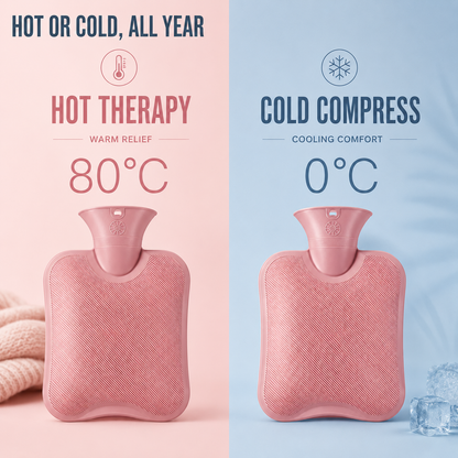 67 fl oz Jumbo Heat Therapy Bottle with Fleece Sleeve – Stays Warm 6-8 Hours for Sore Muscles, Cold Feet & Cramps