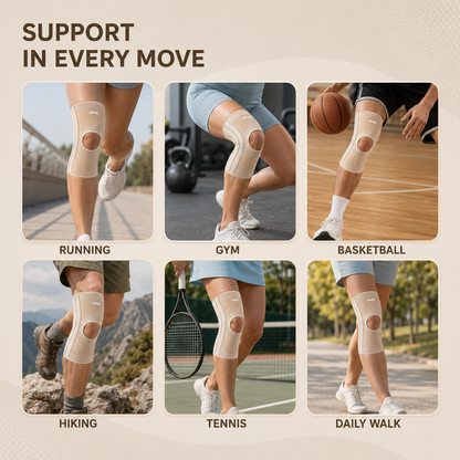 Compression Knee Brace with Side Stabilizers for Joint Support & Pain Relief – Breathable Elastic Design for Running, Workouts & Everyday
