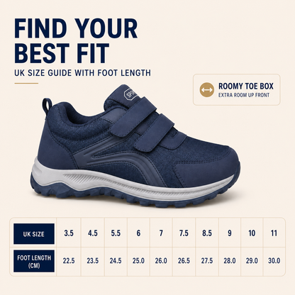 Men's Extra-Wide Orthopedic Walking Shoes with Adjustable Dual Straps for Swollen Feet & All-Day Comfort