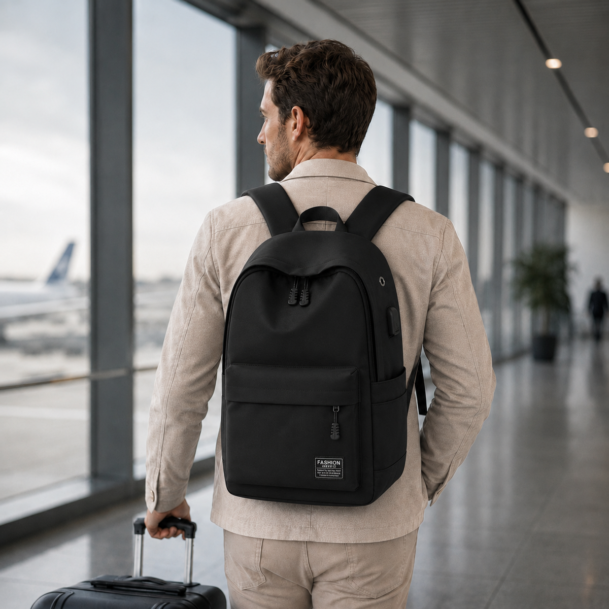 Streamlined Daily Commuter Backpack with Padded Laptop Sleeve & Optional USB Port for School, Work & Travel
