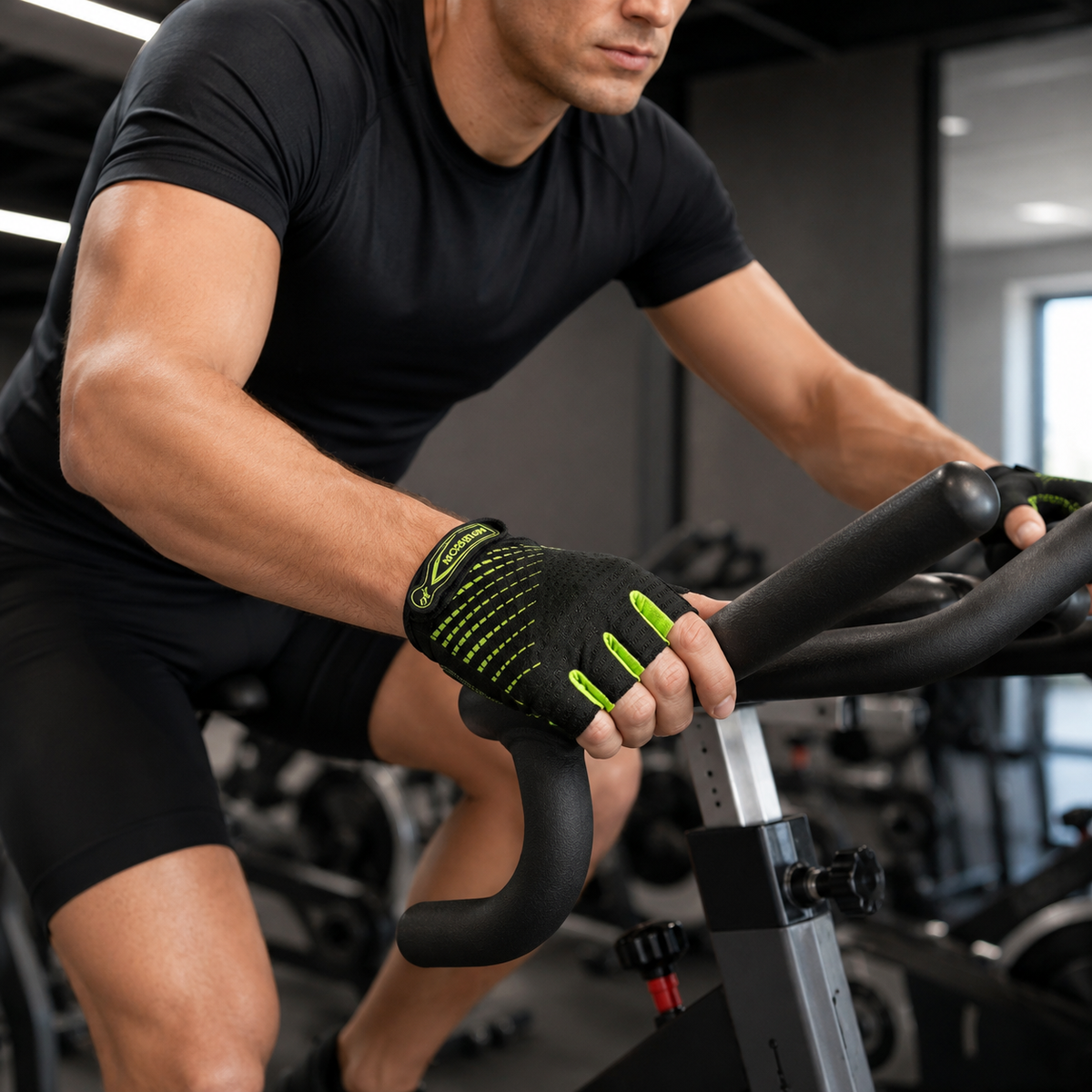 Fingerless Padded Cycling Gloves with Gel Palm Protection & Breathable Mesh for Road & Mountain Biking