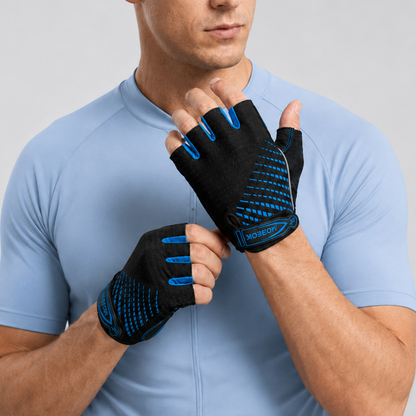 Fingerless Padded Cycling Gloves with Gel Palm Protection & Breathable Mesh for Road & Mountain Biking