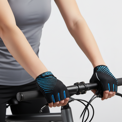 Fingerless Padded Cycling Gloves with Gel Palm Protection & Breathable Mesh for Road & Mountain Biking