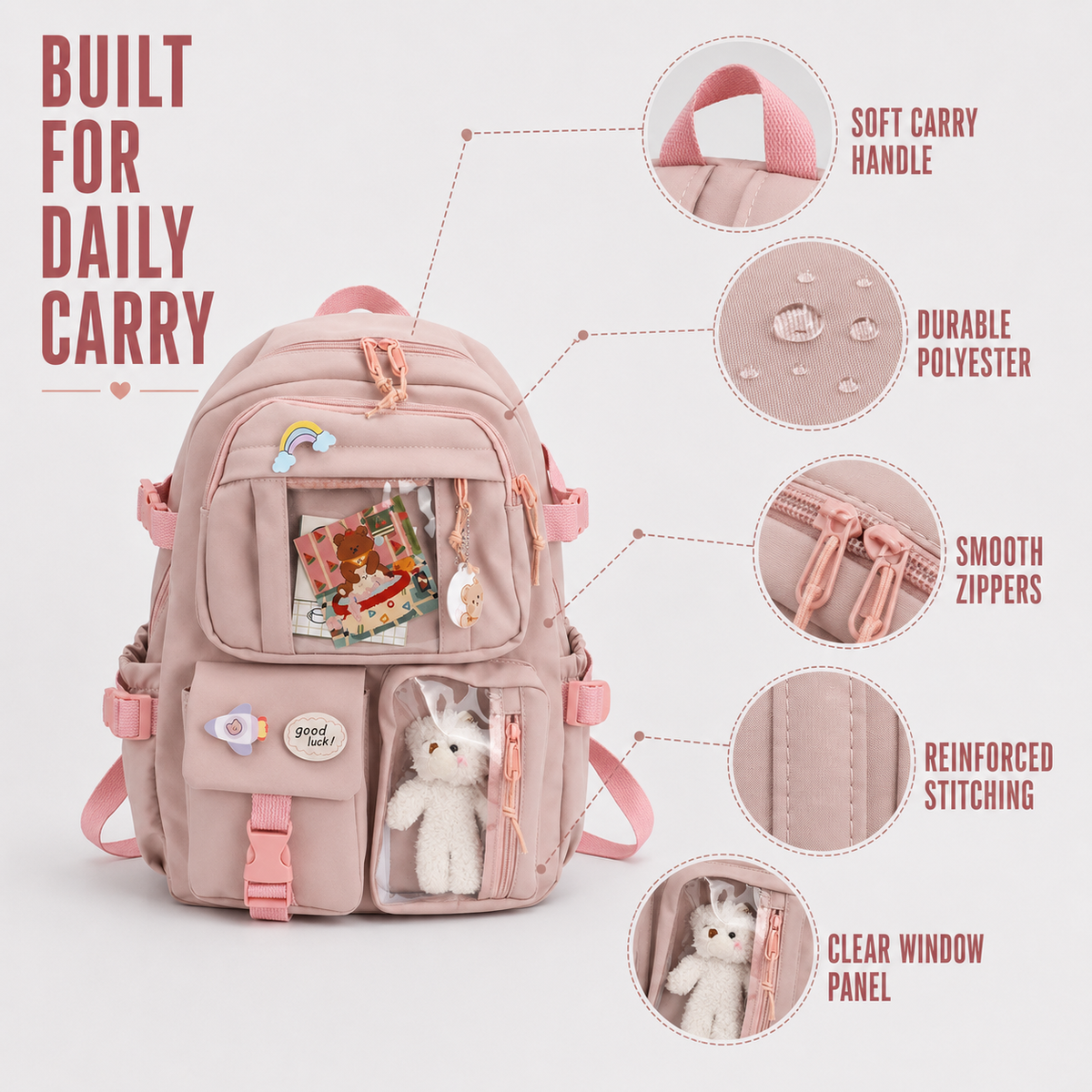 Student Backpack with Laptop Sleeve & Organizer Pockets – Adjustable Padded Straps, Ergonomic Design for School & Campus