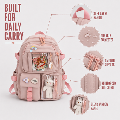 Student Backpack with Laptop Sleeve & Organizer Pockets – Adjustable Padded Straps, Ergonomic Design for School & Campus
