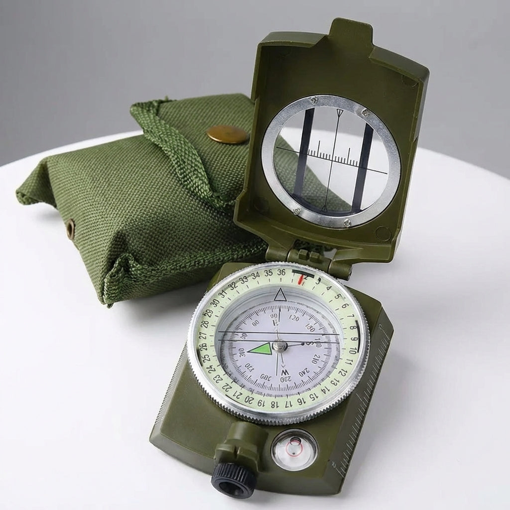 Lensatic Sighting Compass with Folding Design for Hiking & Outdoor Navigation | Portable Pocket Compass
