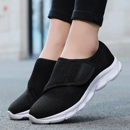 Extra-Wide Adjustable Mesh Slip-On Sneaker for Swollen Feet & Bunions – Cushioned Lightweight Walking Shoe for Men & Women