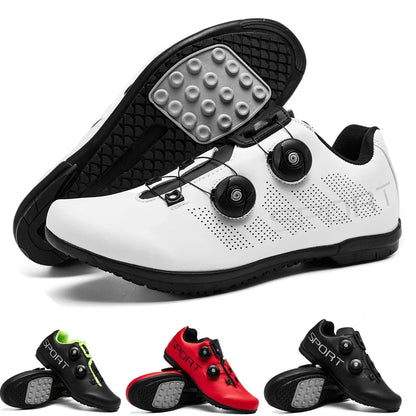 Dual-Dial Flat-Pedal Bike Shoes – No Clips, All Grip, Instant Fit Adjustment for MTB, Road & Indoor Cycling