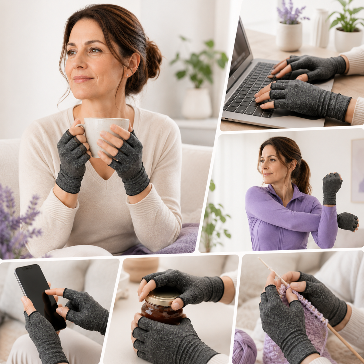 Fingerless Compression Gloves for Joint Support & Pain Relief – Breathable Half-Finger Hand Braces for Everyday Tasks & Arthritis Comfort