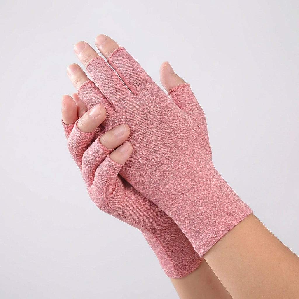Fingerless Compression Gloves for Joint Support & Pain Relief – Breathable Half-Finger Hand Braces for Everyday Tasks & Arthritis Comfort
