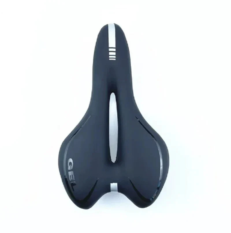 Pressure-Relief Bike Saddle with Center Channel for Road & Time Trial Cycling – Foam Cushion, Water-Resistant Cover, Standard Rail Mount