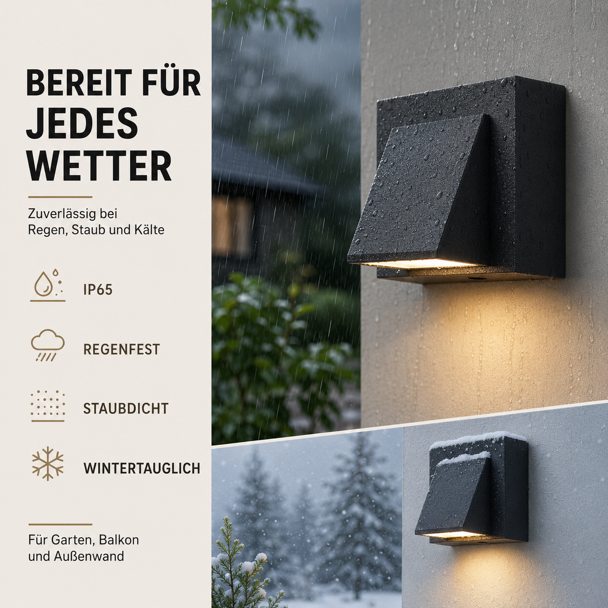 Outdoor Wall Light Fixture Weatherproof LED 5W Sconce for Patio Garden Entry Modern Exterior Lighting