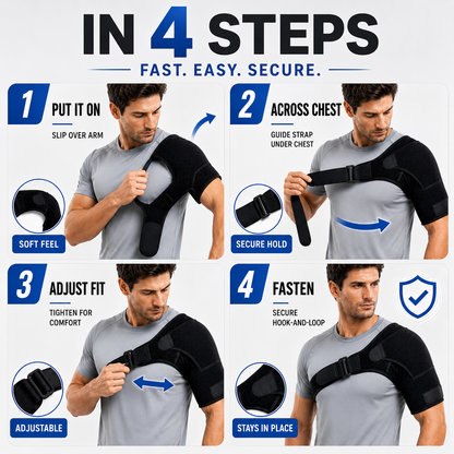Adjustable Shoulder Compression Brace for Pain Relief & Stability – Men & Women – Left or Right Arm Support Wrap