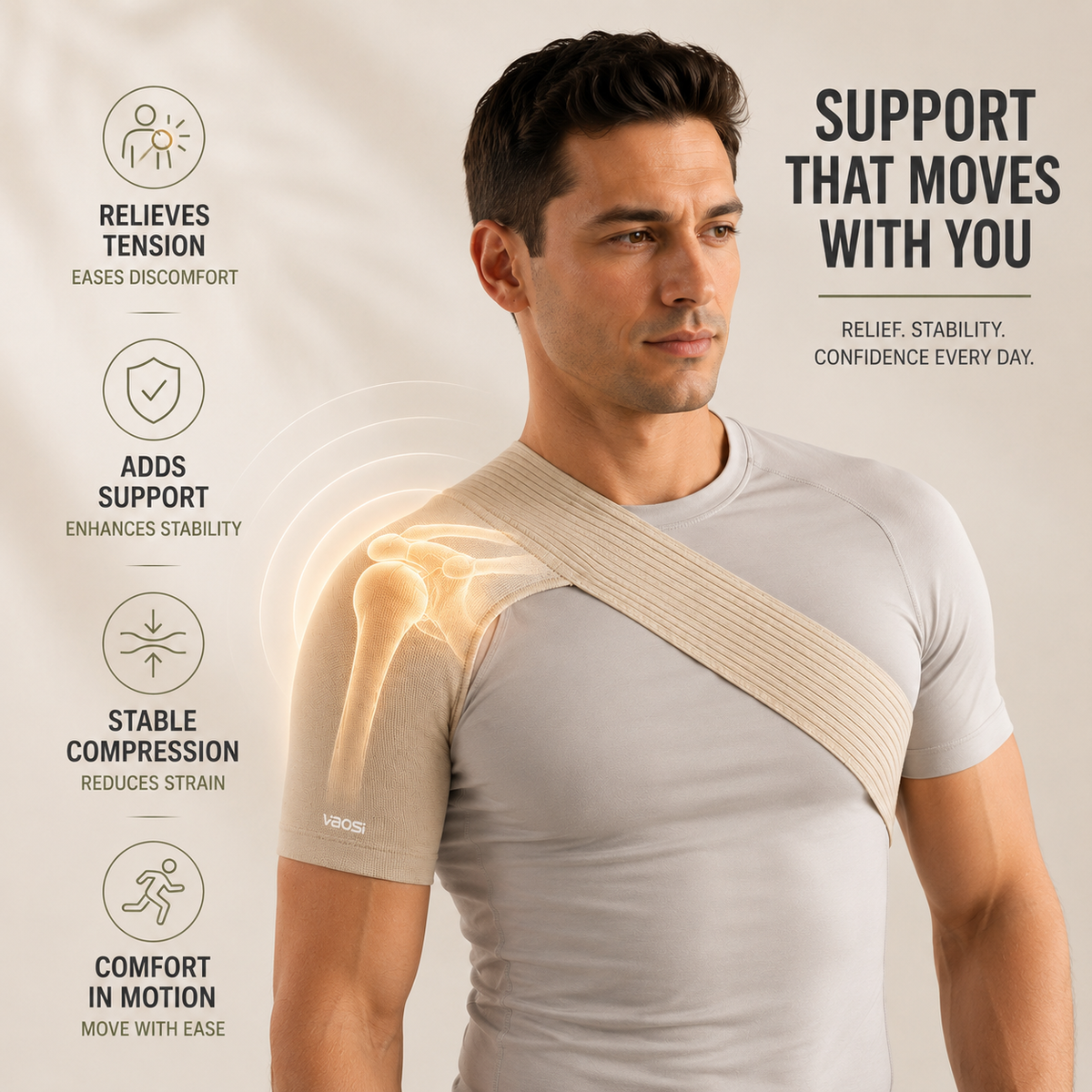 Compression Shoulder Brace for Rotator Cuff Support & Posture Alignment – Breathable Neoprene Wrap for Joint Pain Relief, Injury Recovery