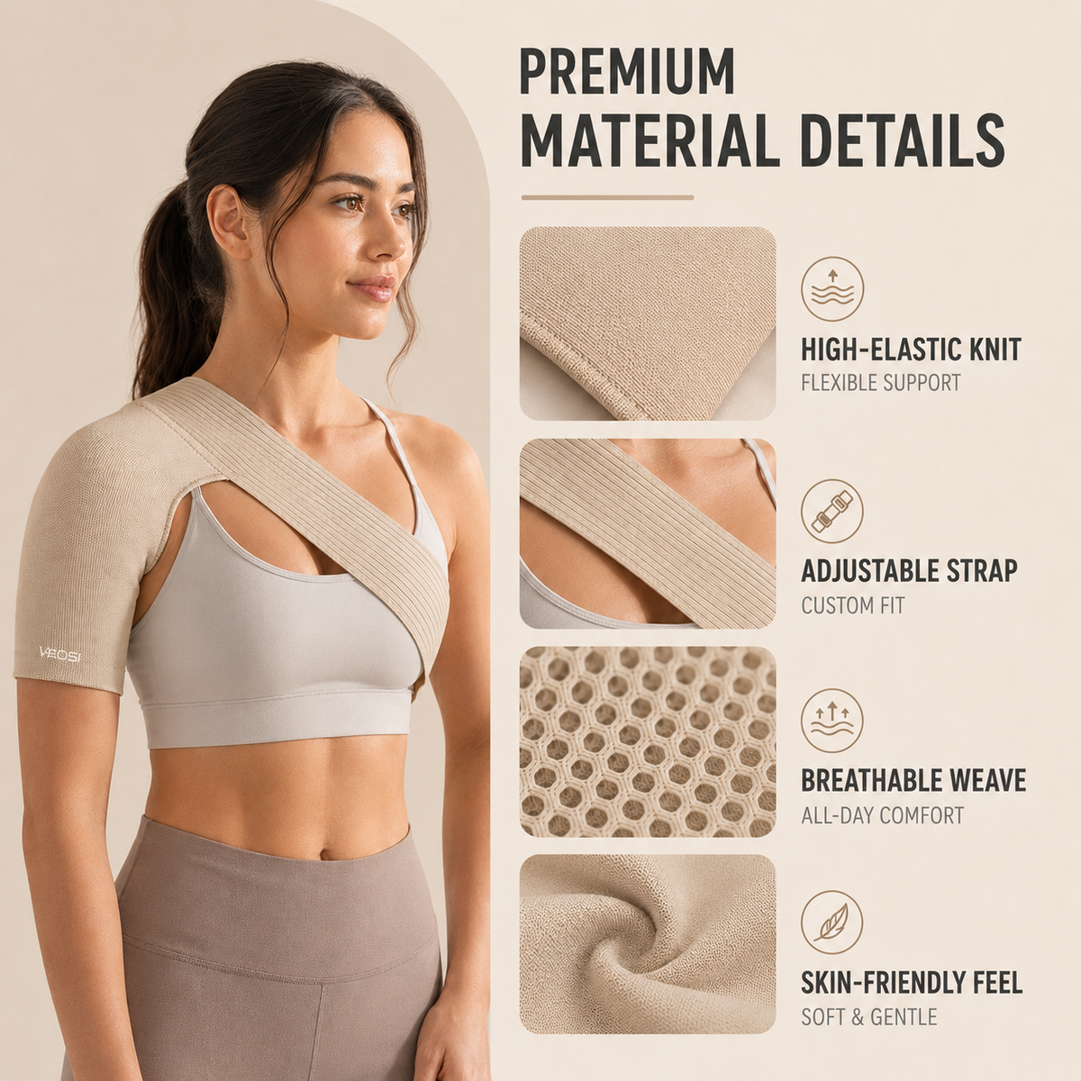Compression Shoulder Brace for Rotator Cuff Support & Posture Alignment – Breathable Neoprene Wrap for Joint Pain Relief, Injury Recovery