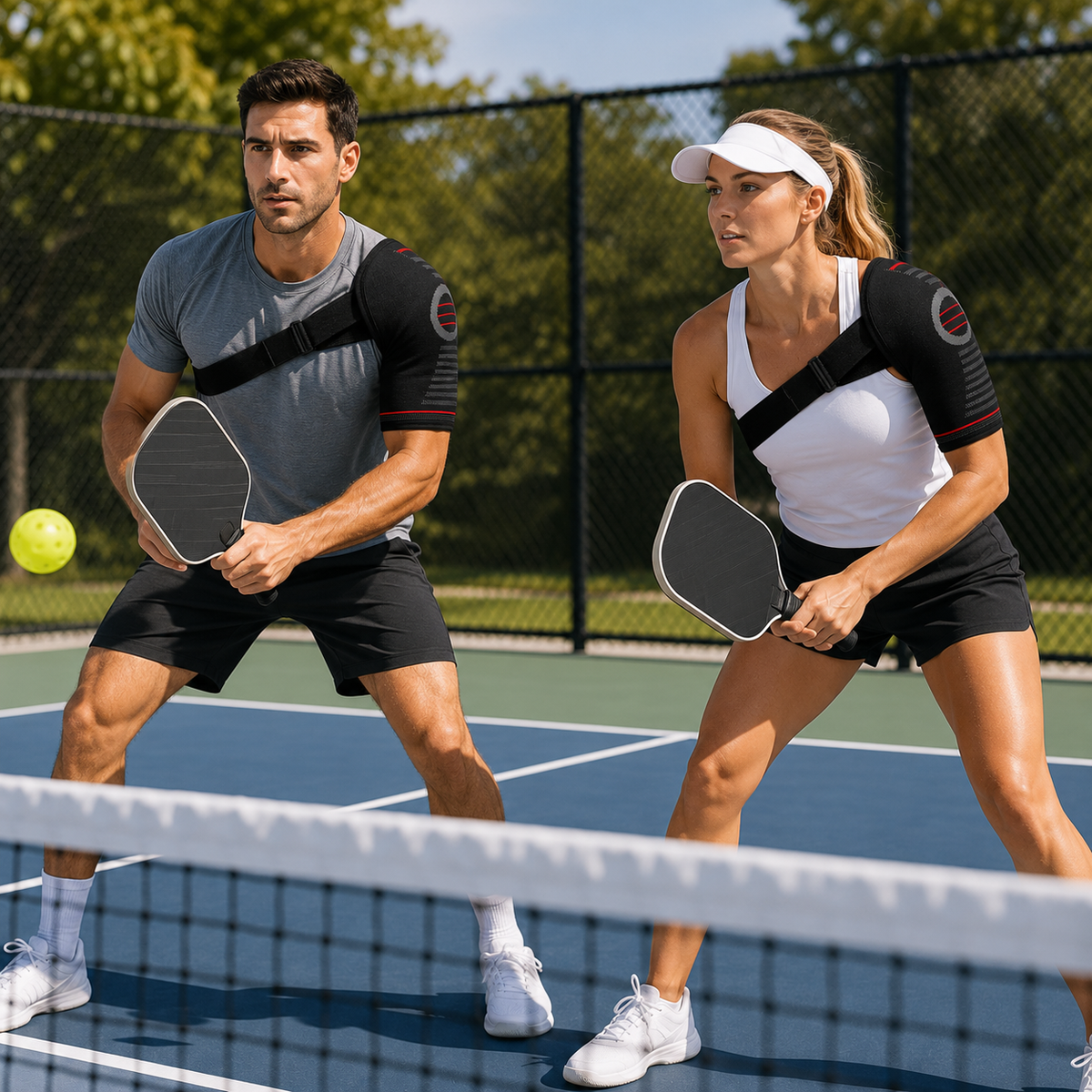 Rotator Cuff Brace with Adjustable Compression Straps for Shoulder Pain Relief & Joint Stability
