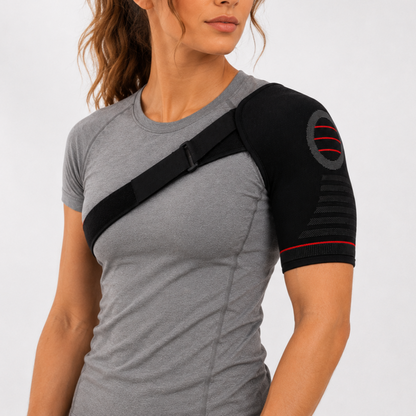Rotator Cuff Brace with Adjustable Compression Straps for Shoulder Pain Relief & Joint Stability