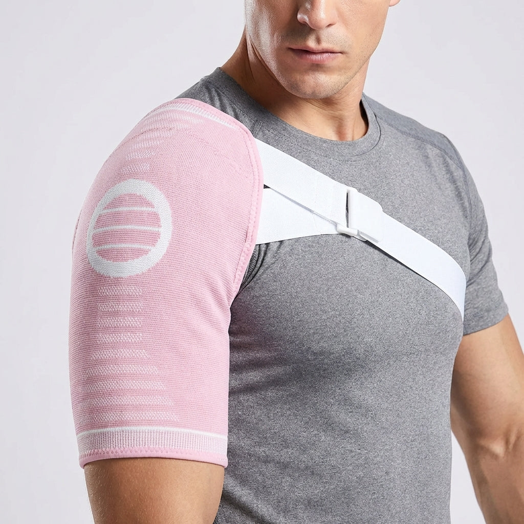 Rotator Cuff Brace with Adjustable Compression Straps for Shoulder Pain Relief & Joint Stability