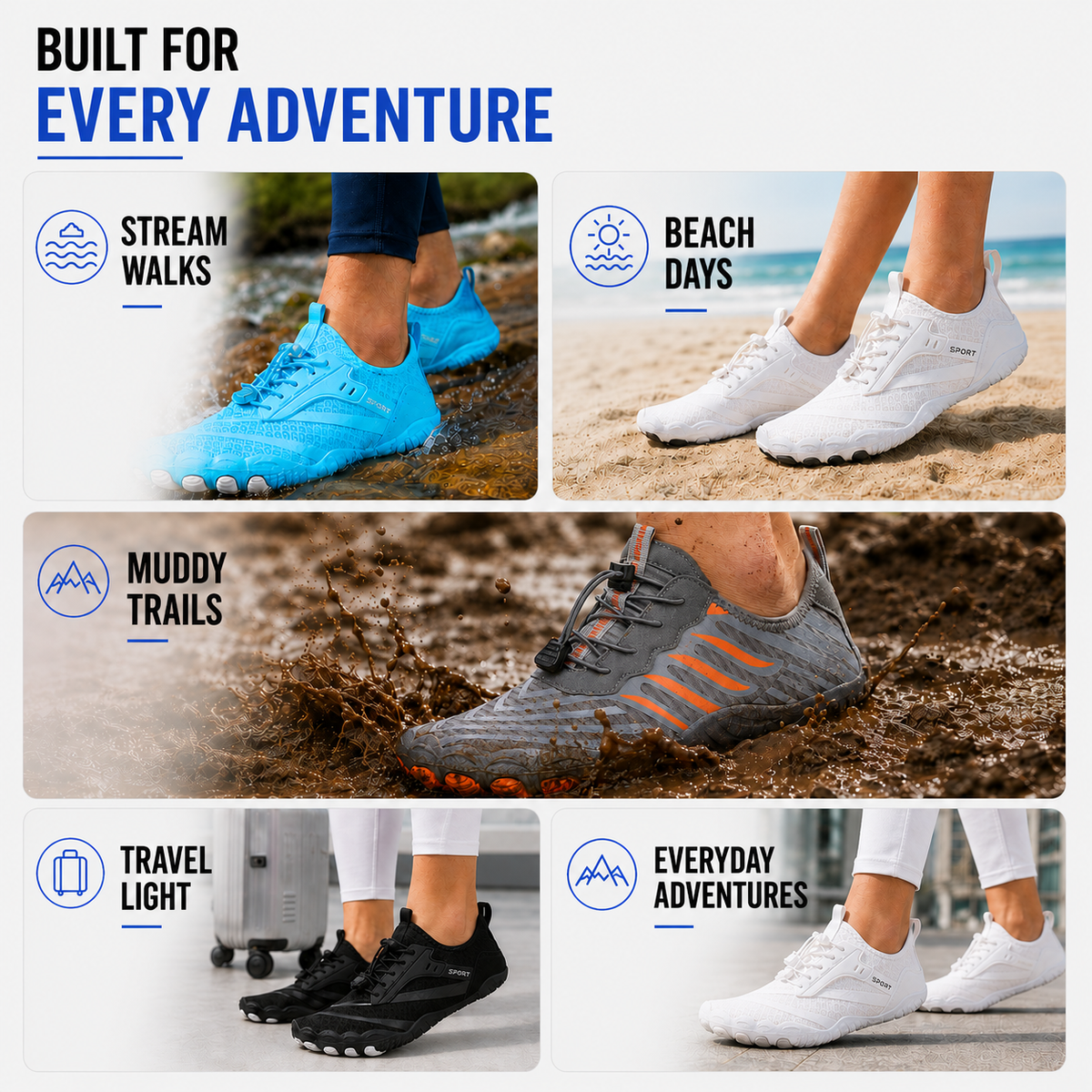 Lightweight Mesh Water Shoes with Flexible Sole for Running, Hiking & Aquatic Activities – Breathable Quick-Dry Unisex Athletic Footwear